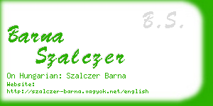 barna szalczer business card